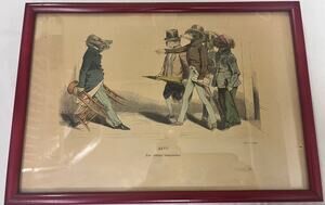 Jean Jacques Grandville (French 19thC)  Metamorphoses Vintage print framed XLVI